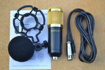 Купить Студийный конденсаторный микрофон BM800 - черный, желтая сетка detaluhi.ho.ua Интернет магазин в Каменец-Подольском, устройства, радиодетали, интсрументы.